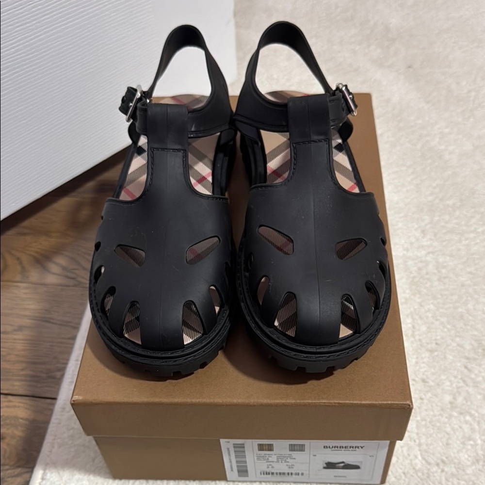 Burberry Black Cutout Sandals